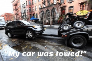 my car was towed in NYC