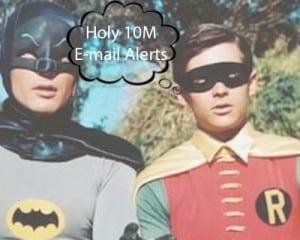 This is an image of batman and robin representing the holy e-mail alerts propsed by a new NYC Council Bill