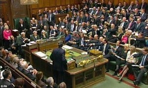 This image is a hearing in the British House of Commons likened to a hearing at NYC Council