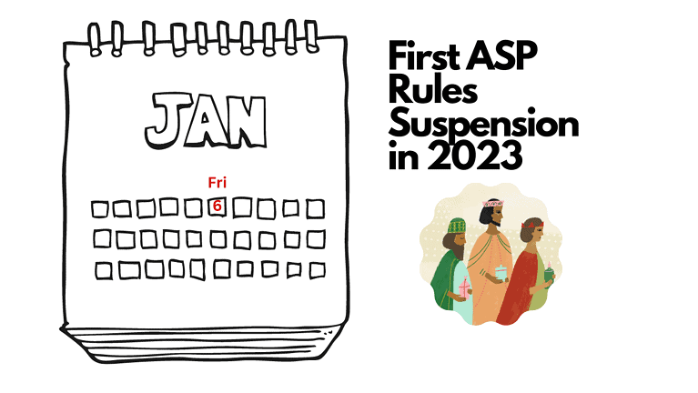 The first ASP rules suspension in 2023 is Three Kings Day